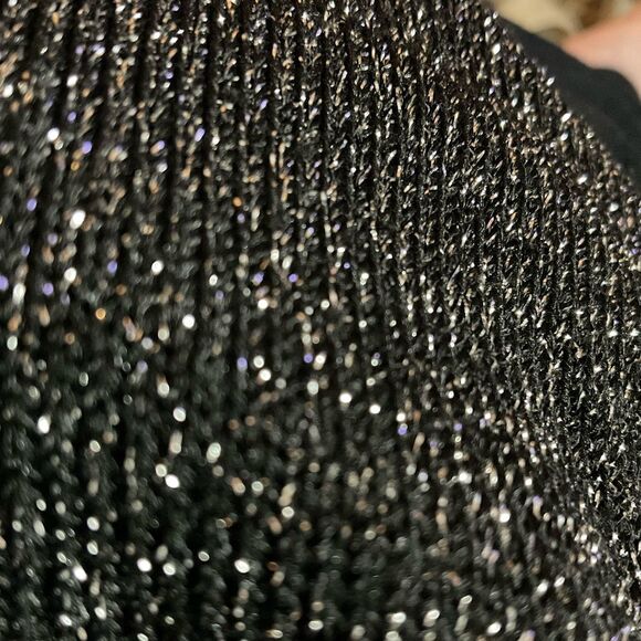 BLACK METALLIC CROP SWEATER - Picture 5 of 5